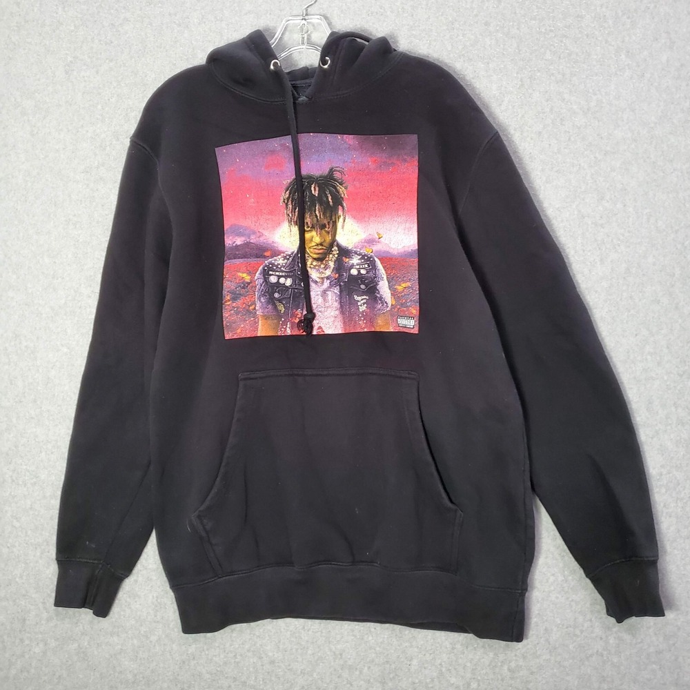 Juice Wrld Men Sweatshirt Medium Black 999 Hoodie Hip Hop Rap Pullover READ